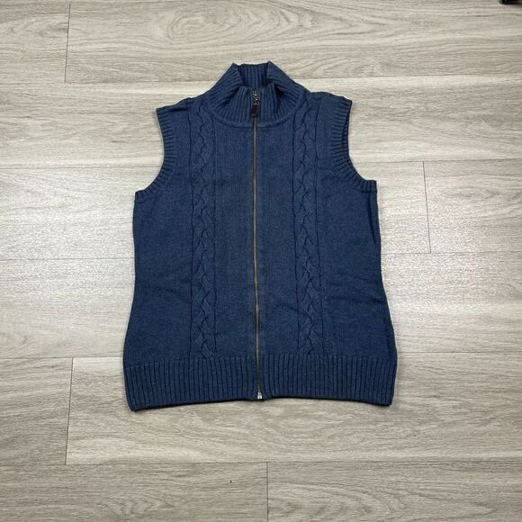 Pendleton Sweater Mens Medium Blue Cotton Full Zip Knit - Picture 1 of 12